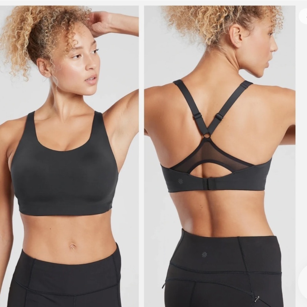Athleta Advance High Impact Sports Bra Gym Running Basic Workout Black W2.